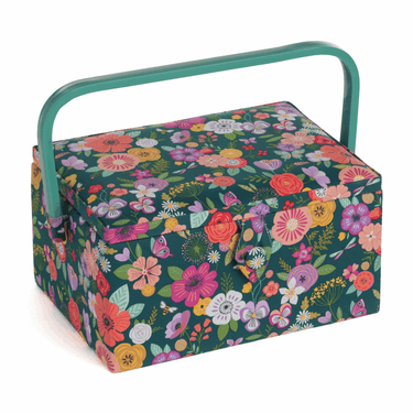 Sewing Box Floral Garden Teal
