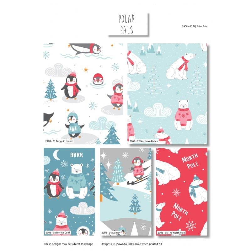 Polar Pals Christmas Fat Quarter Pack 2908-00