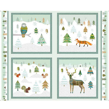 Quilting Treasures Fabric Panels & Labels Woodland Winter Fabric Picture Patches 28945H  - The Sewing Studio for sale UK - The Sewing Studio