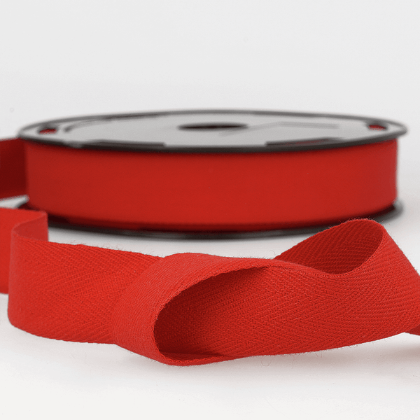 Twill Tape Cotton 25mm: Wide Red Price Per Metre
