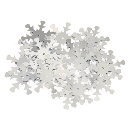 Sequins: Snowflake: 24mm: Silver: Pack of 18