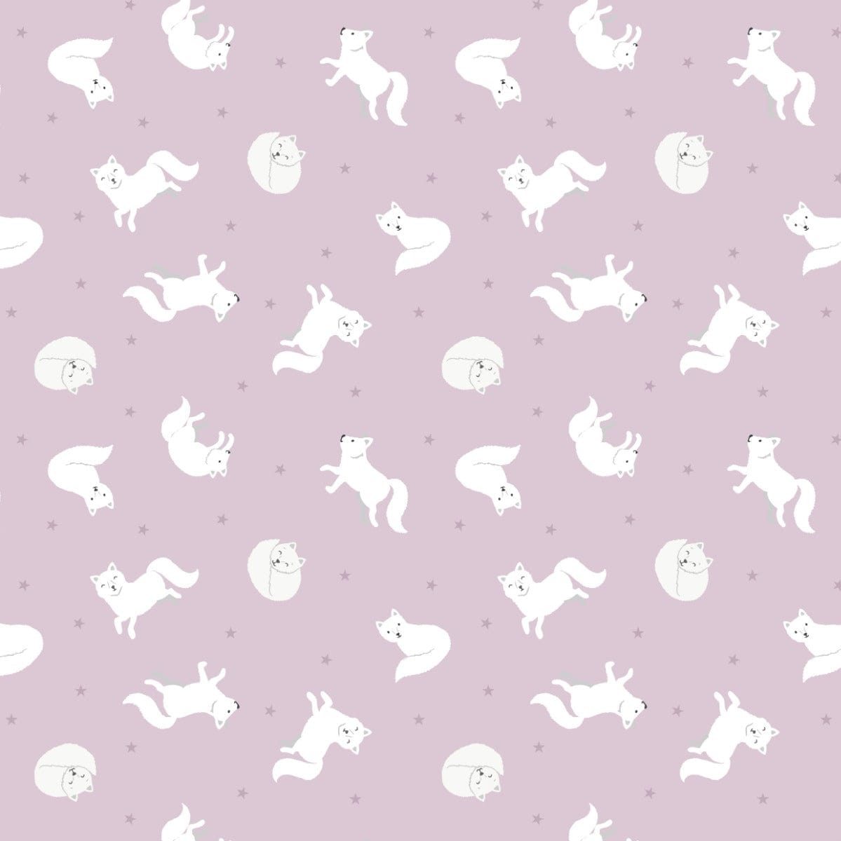 Lewis and Irene Fabric Small Things Polar Animals Artic Fox Winter Pink