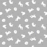 Lewis and Irene Fabric Small Things Polar Animals Artic Fox Silver