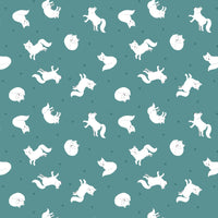 Lewis and Irene Fabric Small Things Polar Animals Artic Fox Iced Teal
