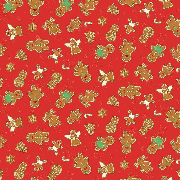 Dear Stella Christmas Fabric Naughty And I Gnome It Gingerbread D2162