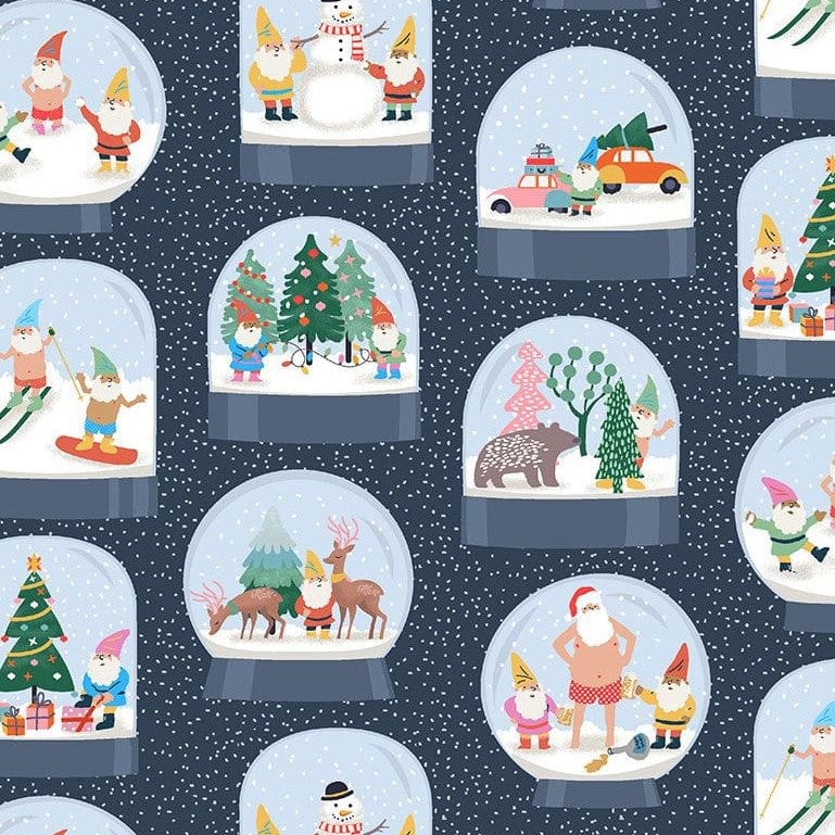 Dear Stella Christmas Fabric Naughty And I Gnome It Snowglobes D2164