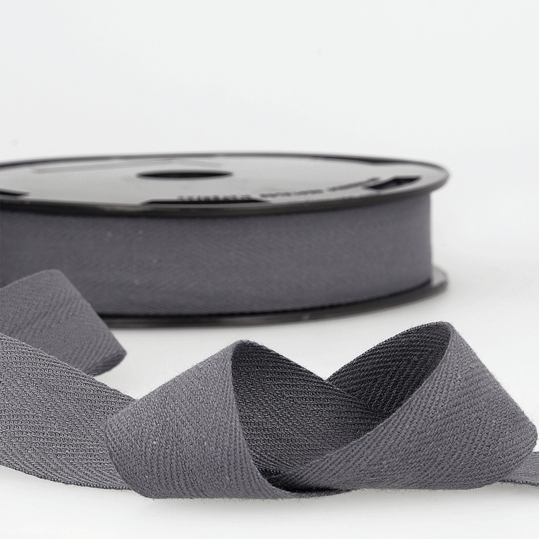 Stephanoise Tape Twill Tape Cotton: 25mm Wide: Grey Black: Price Per Metre  - The Sewing Studio