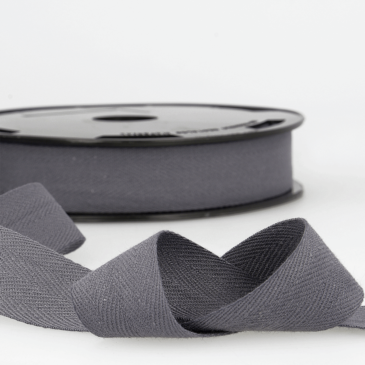 Stephanoise Tape Twill Tape Cotton: 25mm Wide: Grey Black: Price Per Metre  - The Sewing Studio