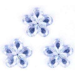 Trimits Beads Sequins Accessories Acrylic Stones: Glue-On: Flower: Clear: Pack of 12  - The Sewing Studio