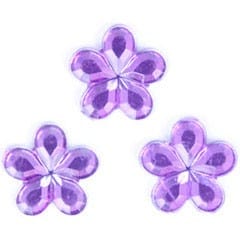 Trimits Beads Sequins Accessories Acrylic Stones: Glue-On: Flower: Lilac: Pack of 12  - The Sewing Studio for sale UK - The Sewing Studio