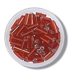 Trimits Beads Sequins Accessories Bugle Beads: Red: Pack of 8g  - The Sewing Studio for sale UK - The Sewing Studio