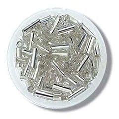 Trimits Beads Sequins Accessories Bugle Beads: Silver: Pack of 8g  - The Sewing Studio for sale UK - The Sewing Studio