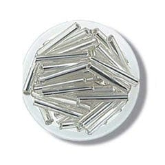 Trimits Beads Sequins Accessories Long Bugle Beads: Silver: 8g per pack  - The Sewing Studio