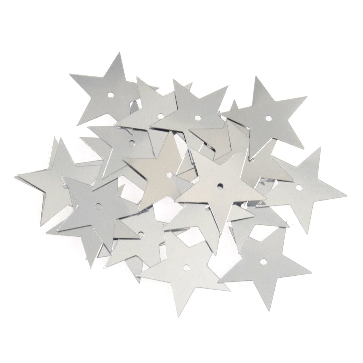 Trimits Beads Sequins Accessories Sequins: Stars: 30mm: Silver: Pack of 23  - The Sewing Studio