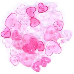 Trimits Buttons Mini Hearts Craft Buttons Transparent Pink: 1.5g pack  - The Sewing Studio