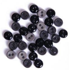 Trimits Buttons Mini Round Craft Buttons Black: 2g pack  - The Sewing Studio for sale UK - The Sewing Studio
