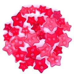 Trimits Buttons Mini Stars Craft Buttons Transparent Red: 1.5g Pack  - The Sewing Studio