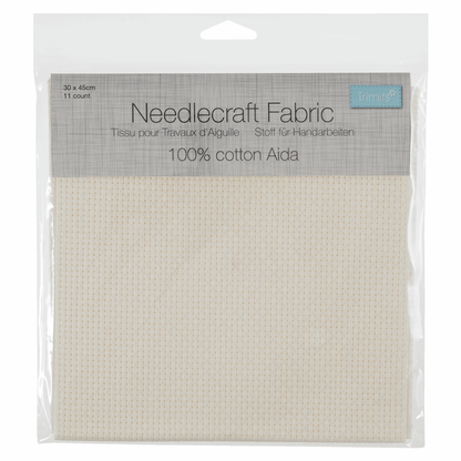 Trimits Embroidery Accessories Aida Needlecraft Fabric 11 Count 30cm x 45cm Cream  - The Sewing Studio