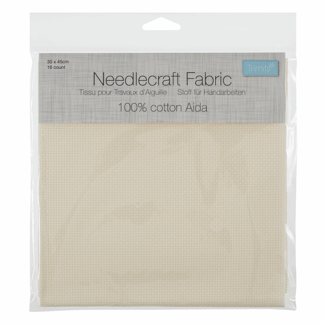 Trimits Embroidery Accessories Aida Needlecraft Fabric 16 Count 30cm x 45cm Cream  - The Sewing Studio