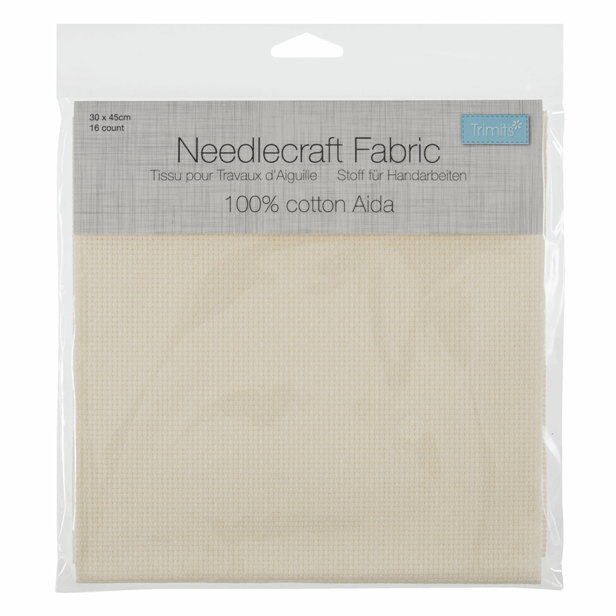 Trimits Embroidery Accessories Aida Needlecraft Fabric 16 Count 30cm x 45cm Cream  - The Sewing Studio