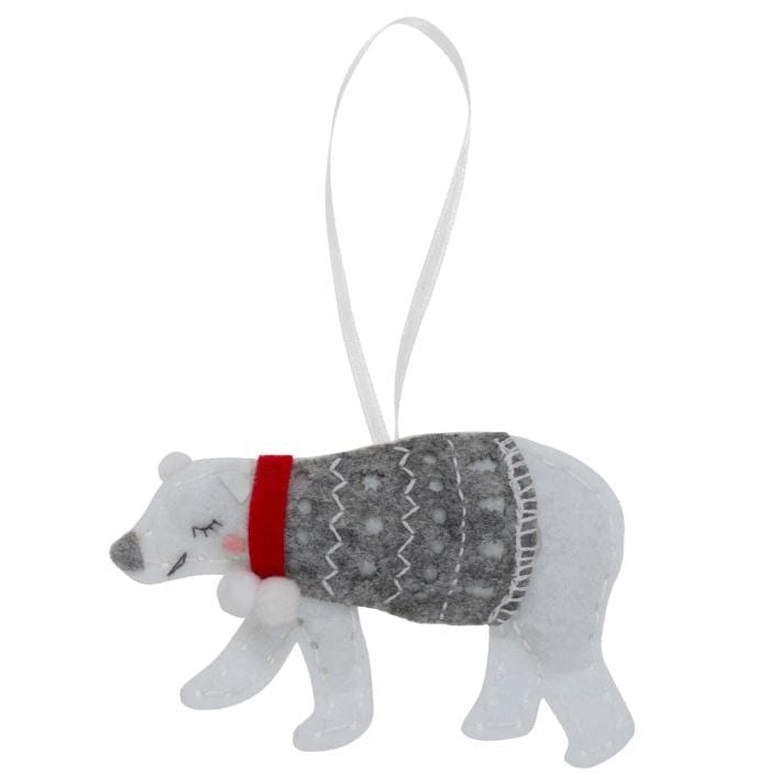 Trimits Felting Kits Felt Christmas Decoration Kit: Polar Bear  - The Sewing Studio