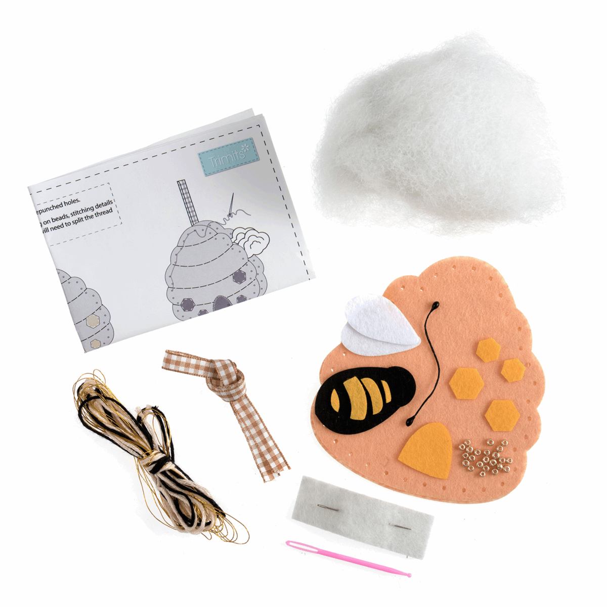 Trimits Felting Kits Felt Decoration Kit: Bee Hive  - The Sewing Studio