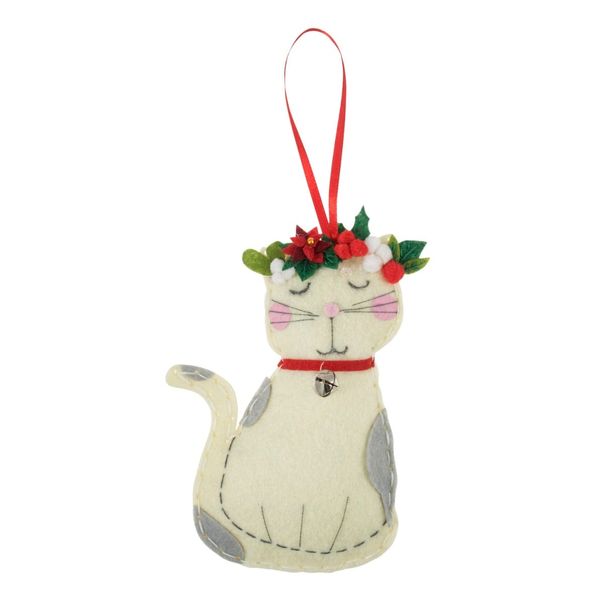 Trimits Felting Kits Felt Decoration Kit Festive Cat  - The Sewing Studio
