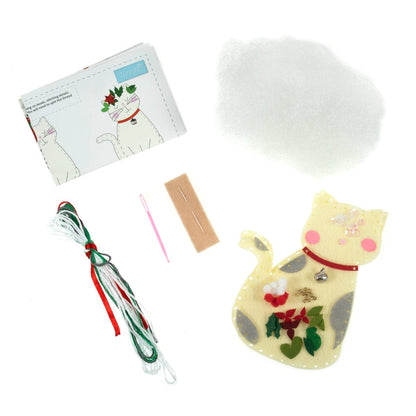 Trimits Felting Kits Felt Decoration Kit Festive Cat  - The Sewing Studio