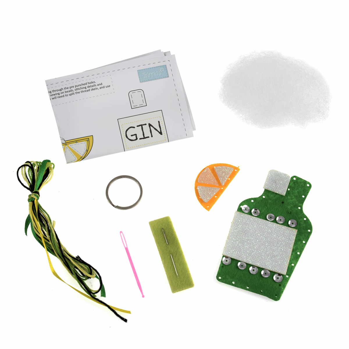 Trimits Felting Kits Felt Decoration Kit: Gin Bottle  - The Sewing Studio