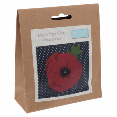 Trimits Felting Kits Felt Decoration Kit: Make Your Own Poppy Brooch  - The Sewing Studio for sale UK - The Sewing Studio