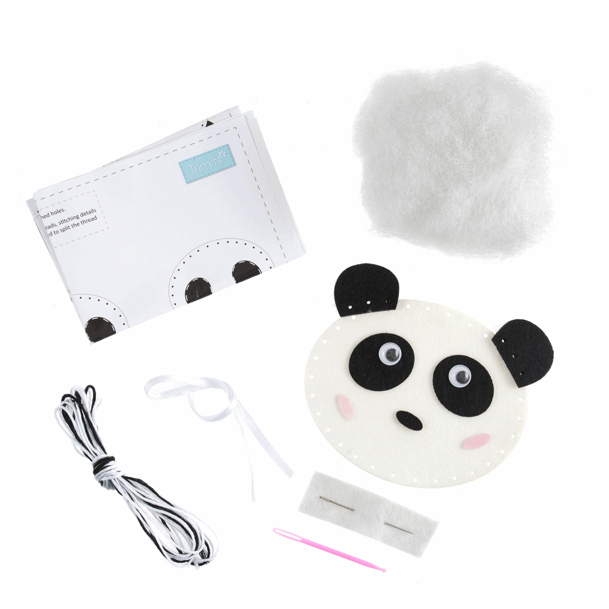 Trimits Felting Kits Felt Decoration Kit: Panda  - The Sewing Studio