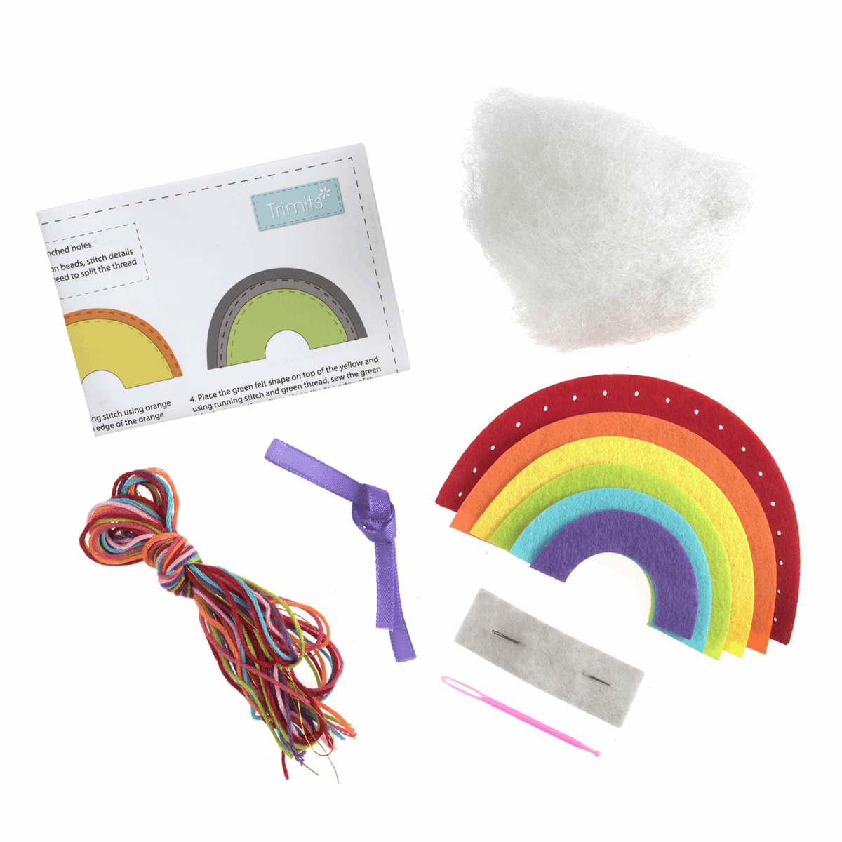 Trimits Felting Kits Felt Decoration Kit: Rainbow  - The Sewing Studio
