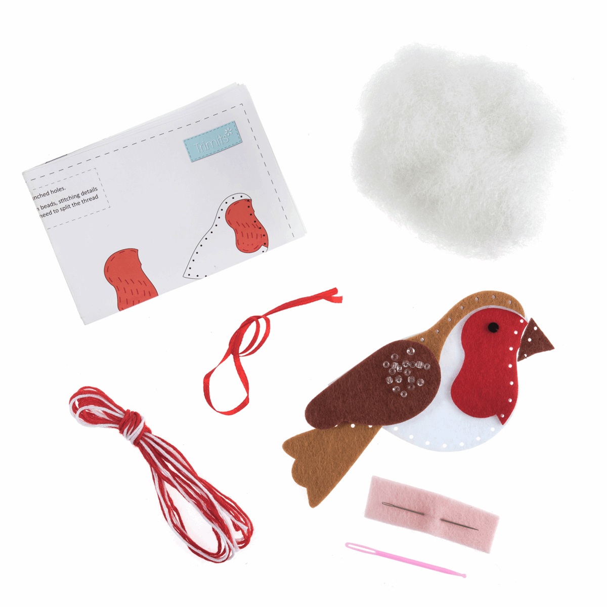 Trimits Felting Kits Felt Decoration Kit: Robin  - The Sewing Studio