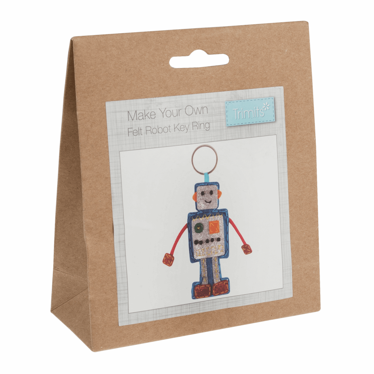 Trimits Felting Kits Felt Decoration Kit Robot Key Ring  - The Sewing Studio