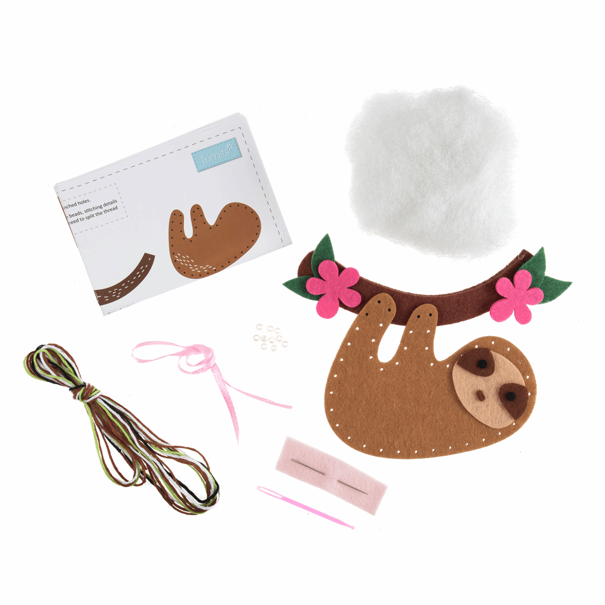 Trimits Felting Kits Felt Decoration Kit: Sloth  - The Sewing Studio