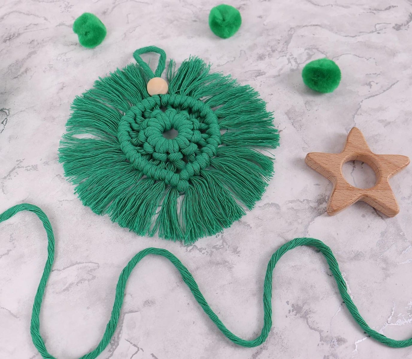 Trimits Sewing Kits Macramé Kit Wreath Decoration: Green  - The Sewing Studio
