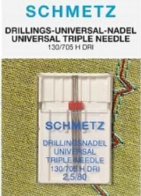 Schmetz Sewing Machine Needle Universal Triple 2.5mm Size 80