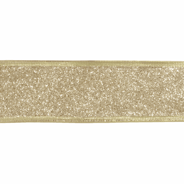 Glitter Ribbon Gold 63mm Wide Price Per Metre