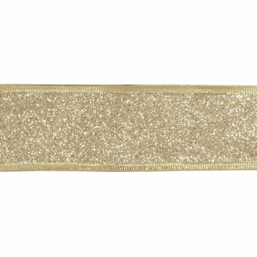 Glitter Ribbon Gold 63mm Wide Price Per Metre