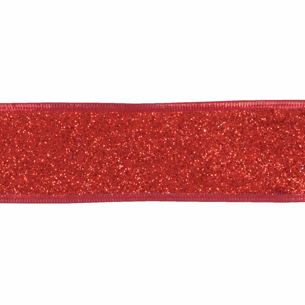 Glitter Ribbon Red 63mm Wide Price Per Metre