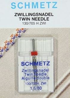 Schmetz Sewing Machine Needle Universal Twin 1.6mm Size 80