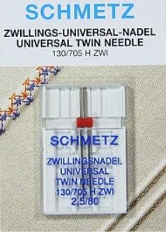 Schmetz Sewing Machine Needle Universal Twin 2.5mm Size 80/12