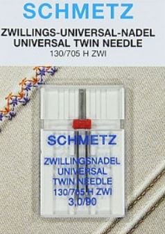 Schmetz Sewing Machine Needle Universal Twin 3mm Size 90/14