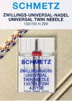 Schmetz Sewing Machine Needle Universal Twin 4mm Size 100/16