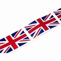 Union Jack Ribbon: 50mm wide. Sold By The Metre