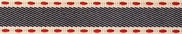 Vintage Stitch Ribbon: Black and red: 15mm wide. Price per metre.