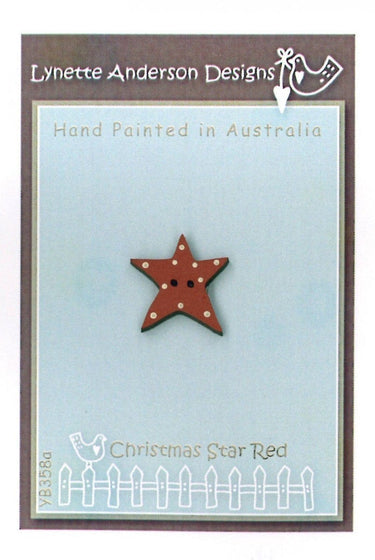 Lynette Anderson Designs Christmas Star Button Red