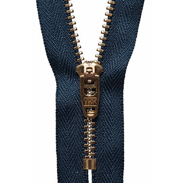 YKK Zips YKK Brass Jeans Zip 18cm Colour 560  - The Sewing Studio for sale UK - The Sewing Studio